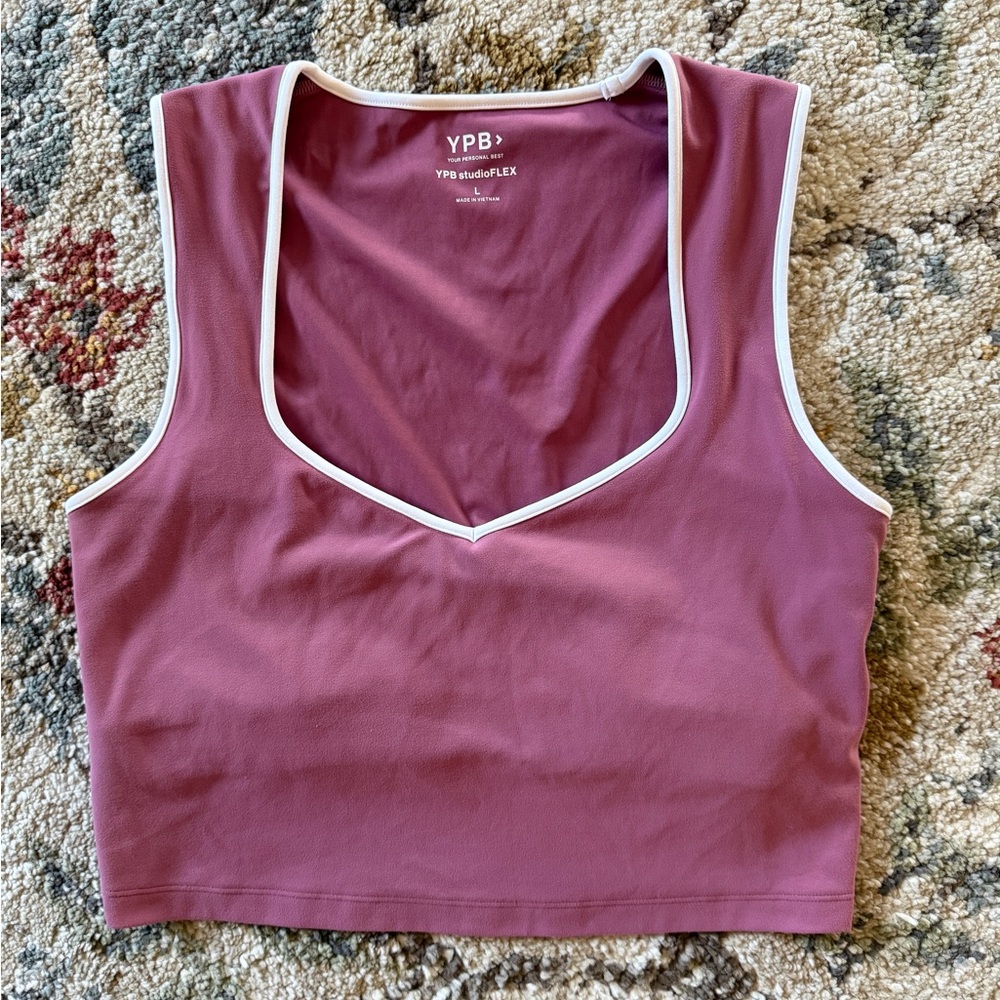 YPB L Abercrombie Mauve V-Neck Top